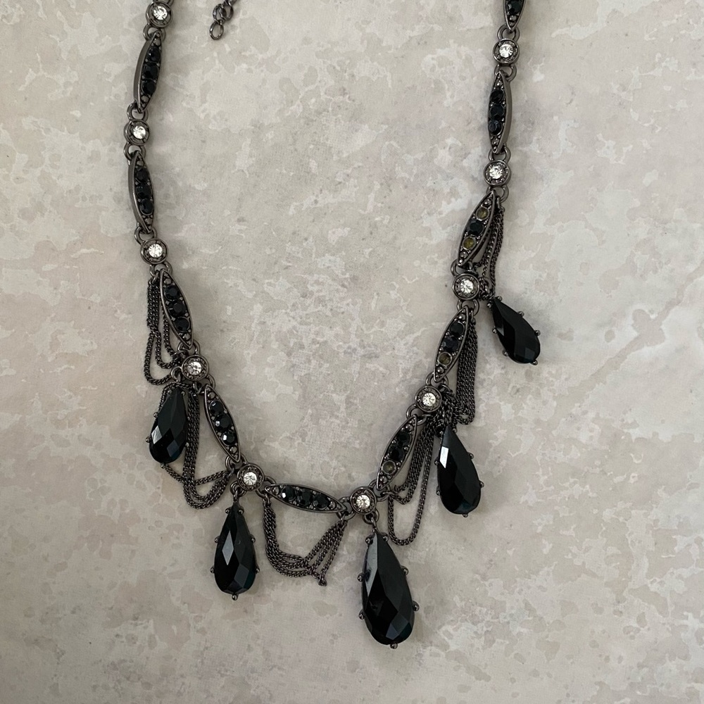 Black Raindrop Jewel Gothic Necklace